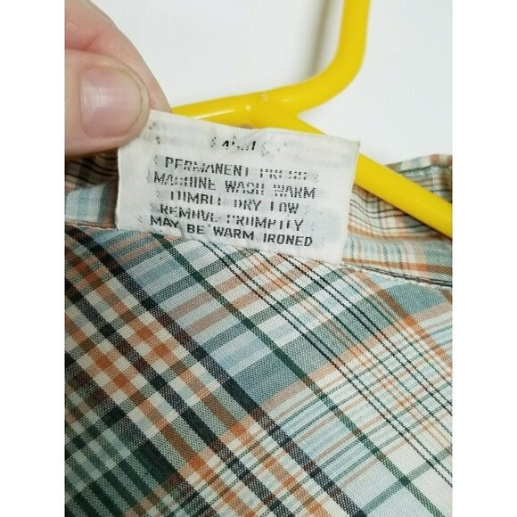 Western Top Mens 36 (Medium) Plaid Rodeo Pearl Button down long sleeve - Picture 5 of 13